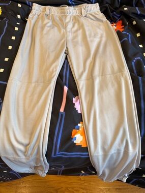 Kids Light Gray Jogger baseball pants with Elastic Waist size XL